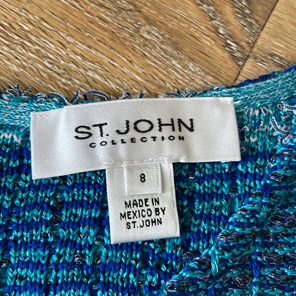 St. John Collection Tweed Knit Sleeveless Shift Dress - Picture 7 of 16